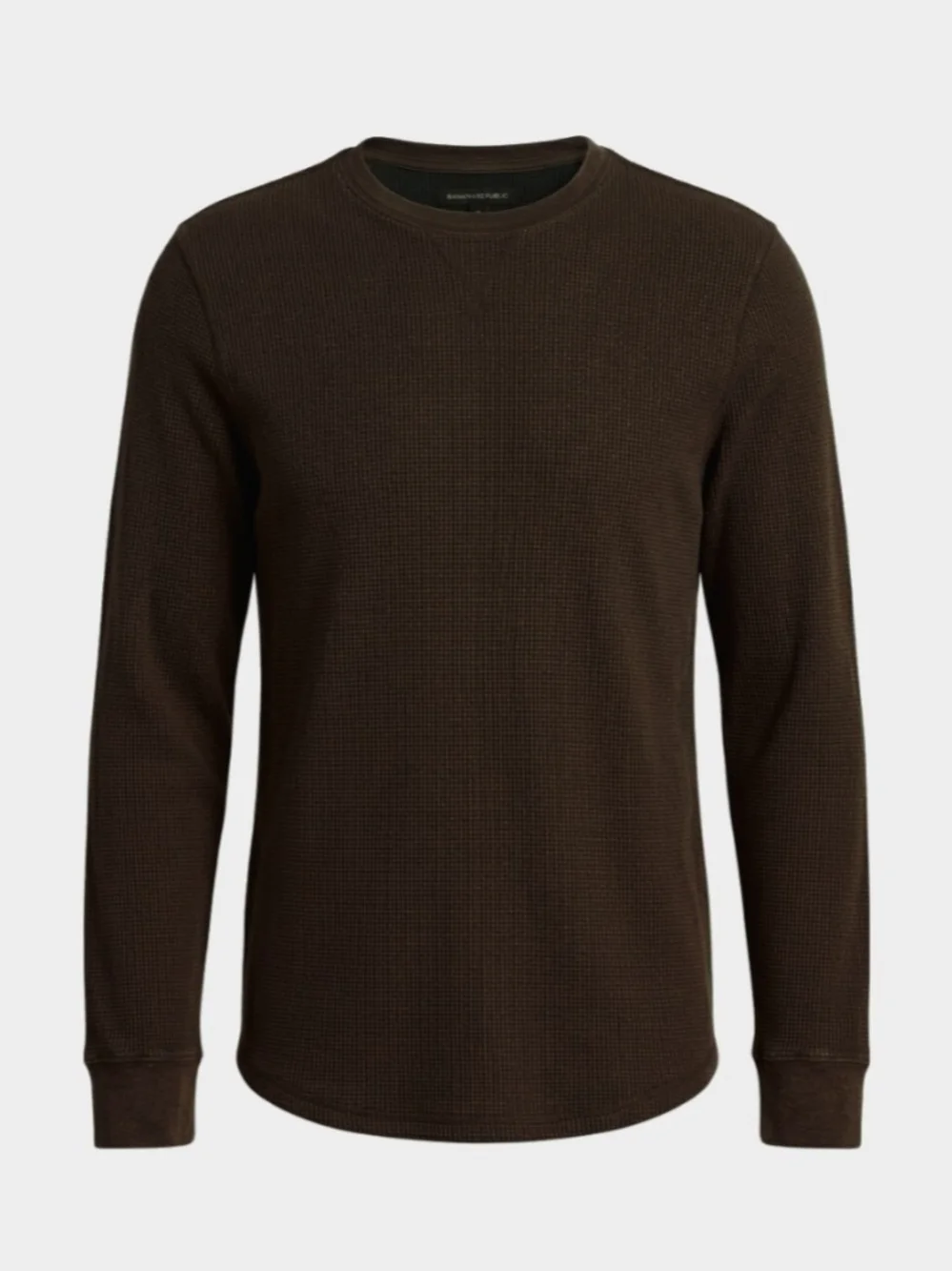 Banana Republic men’s Brown long-sleeve waffle knit Termal T-shirt crewneck M